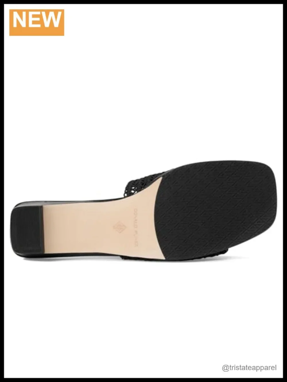 Suede Slide Sandal with Block Heel and Square Toe - Single Band Slip On